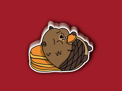 Too Much Pancake beaver canada contest pancake playoff rebound sticker mule stickers