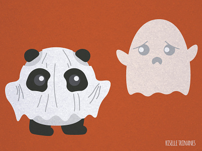 Ghosts 👻 challenge cute design ghosts halloween love october panda simple vector