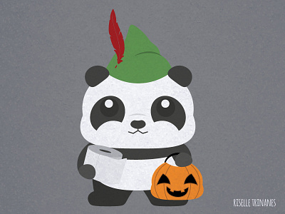 Trick or Treat creataday cute doodle halloween illustration october panda pumpkin simple trick or treat vector