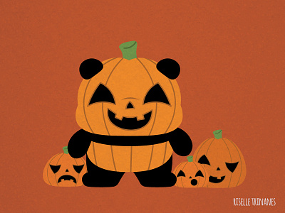 Pumpkin Patch creataday cute doodle halloween illustration october panda pumpkin simple vector