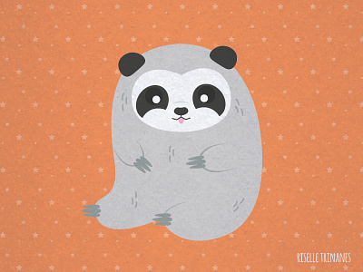 Costume creataday cute doodle halloween illustration october panda simple sloth vector