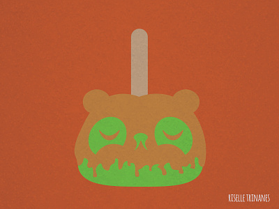 Candy Apple candy apple creataday cute doodle halloween illustration october panda simple vector