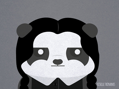 Wednesday Addams addams family creataday cute doodle halloween illustration october panda simple vector