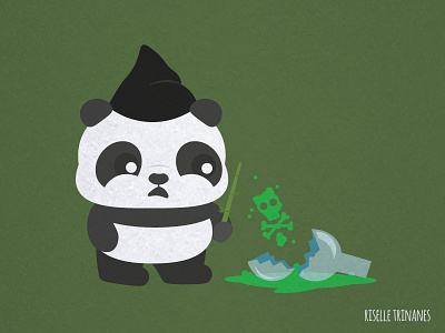 Oops... creataday cute doodle halloween illustration october panda potion simple vector wizard