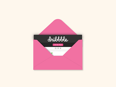 Welcome to Dribbble envelope invite rebound sticker mule