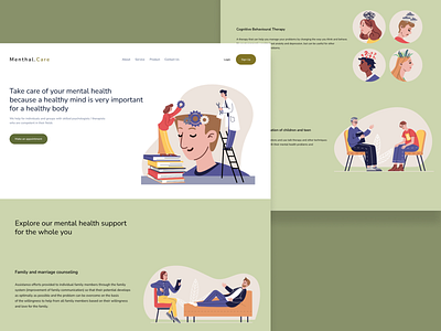 Menthal.Care - Homepage homepage illustration landingpage mental mentalcare ui uidesign website websitedesign wellness