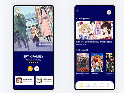 My Anime - App Concept For Streaming Anime anime anime movie dribbble dribbble shot film ios media mobile app movie streaming tv show ui uidesign user interface