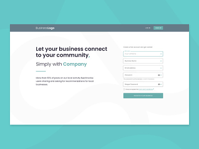Business Login Page adobe xd design login ui ux web