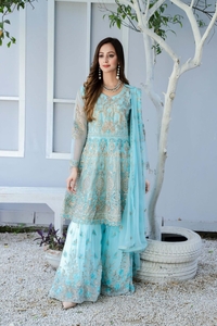 Maria B Party Dress for Pakistani Women Featuring Peplum Shirt with Gharara  Pants  Online Shopping In Pakistan