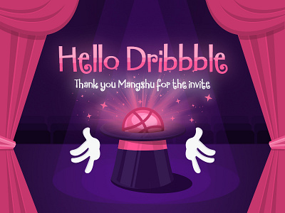 Hello Dribbble! debut shot first shot hello dribbble illustration invite magic