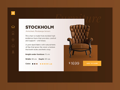 Furniture Stockholm chair concept furniture ui ux web website