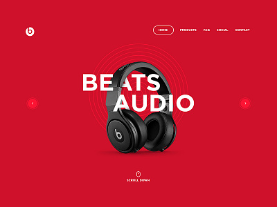 Beats by Dre audio beats headphone music red sound ui web