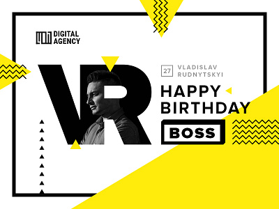 Happy Birthday Poster agency birthday boss color design digital poster typography web web design yellow