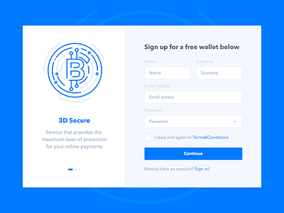 Daily UI #001 - Sign Up bitcoin block chain daily 100 daily ui 001 dailyui sign in sign in form sign in page ui ui challange ux ui