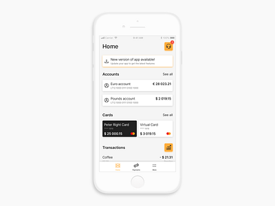 Fintech Banking App Concept android app banking credit card fintech interface ios iphone layout light minimal mobile ui uxui