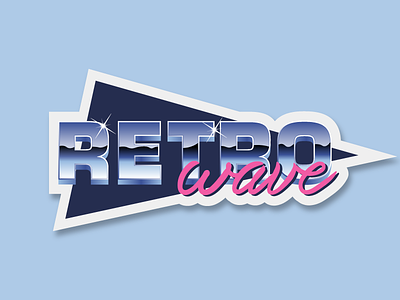 Retro Wave Sticker (Sticker Pack #1) 80s chrome retro sticker