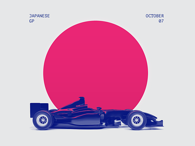 Tribute to Japanese Grand Prix in fall. aesthetics formula formula one illustration japan minimal neon race racing sun