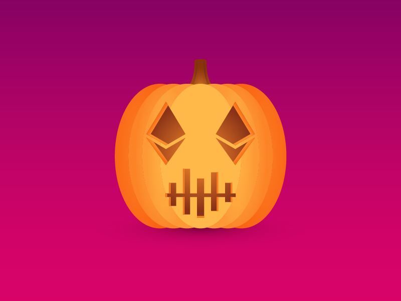 Crypto Halloween Pumpkin orange pumpkin scary holiday cryptocurrency blockchain halloween ethereum crypto