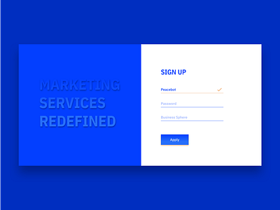 Sign Up. Marketing Service.