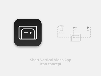Short vertical videos app. Icon concept