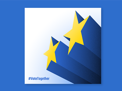 #VoteTogetherEU Illustration campaign clean elections eu europe hashtag illustration minimal political poster stars vote