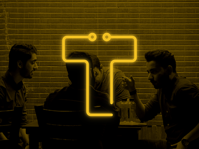 Technow Logo blog circuit lettermark logo logotype minimal monogram neon t tech typogaphy website yellow