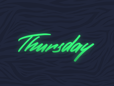 Thursday. Lettering in color.