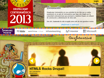 Web Design for DrupalCamp Centroamérica design drupal home illustrations photoshop web design website