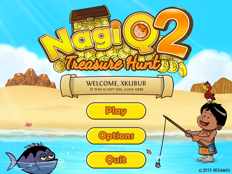 NagiQ 2's Main Menu (Gif animation) ikigames illustration main menu menu nagiq2 treasure ui ux video game video games videogames