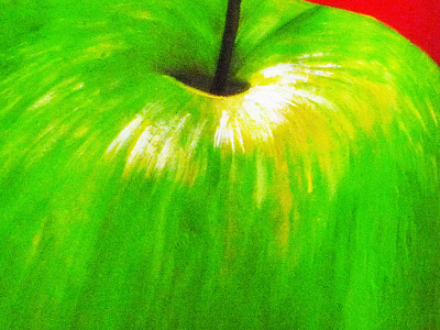 Green Apple acrylic apple green illustration paint