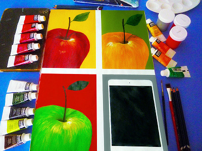 Apple Art acrylic apple art illustration ipad paint technology