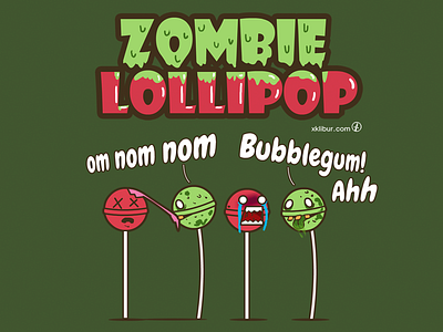 Zombie Lollipop brain bubblegum cartoon illustration lollipop shirt threadless zombie