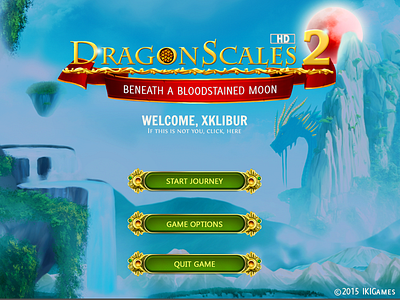 Main Menu of DragonScales 2 dragon games gaming ikigames illustration level photoshop scales scene selection video games