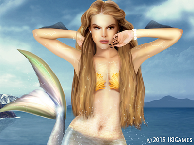Mermaid character dragon dragonscales games gaming ikigames illustration match3 photoshop scales videogames