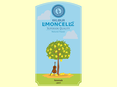 Limoncello label cello drink homemade illustration lemon limoncello liquor logo