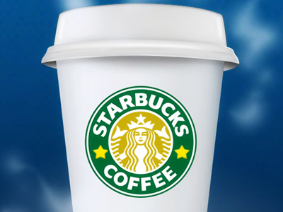 Starbucks Coffee Cup blue brand branding coffee cup green illustration logo photoshop starbucks white yellow