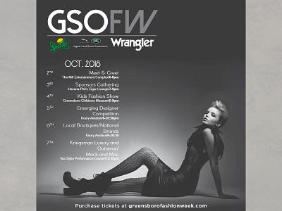 Greensboro Fashion Week full page newspaper ad branding design graphic design layout typography