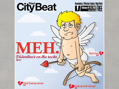 "Triad City Beat" cover for 2-14-19 design graphic design illustration layout typography vector