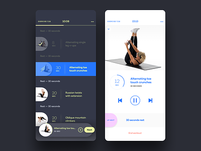 Alive by Whitney Simmons - Workout animation app branding darkmode design exercise flat icon illustration lightmode ui ux workout