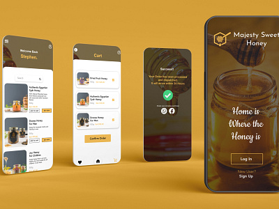 Majesty Honey Delivery App ui ux visual design