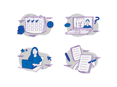 Illustrations for an educational landing page