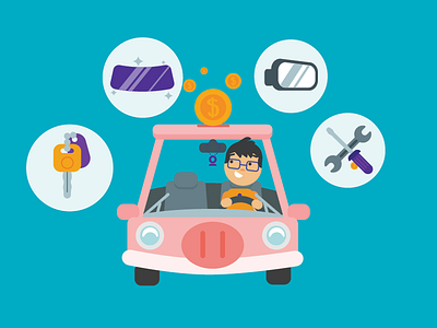 Auto Illustration - ad car illustration illustrator insurance vector