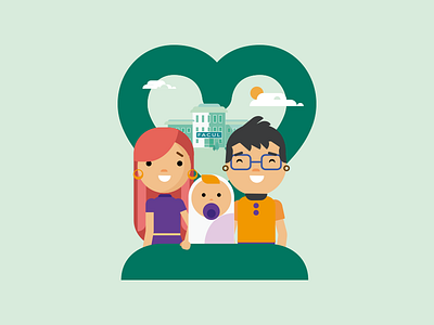 Life insurance family illustration illustrator kids vector