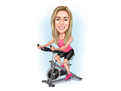 Digital Caricatures - Fitness Indoor Spinning Cycling Caricature caricature cartoon design digital caricatures illustration