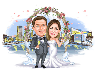 Digital Caricatures - Anniversary Wedding Caricature caricature cartoon design digital caricatures illustration