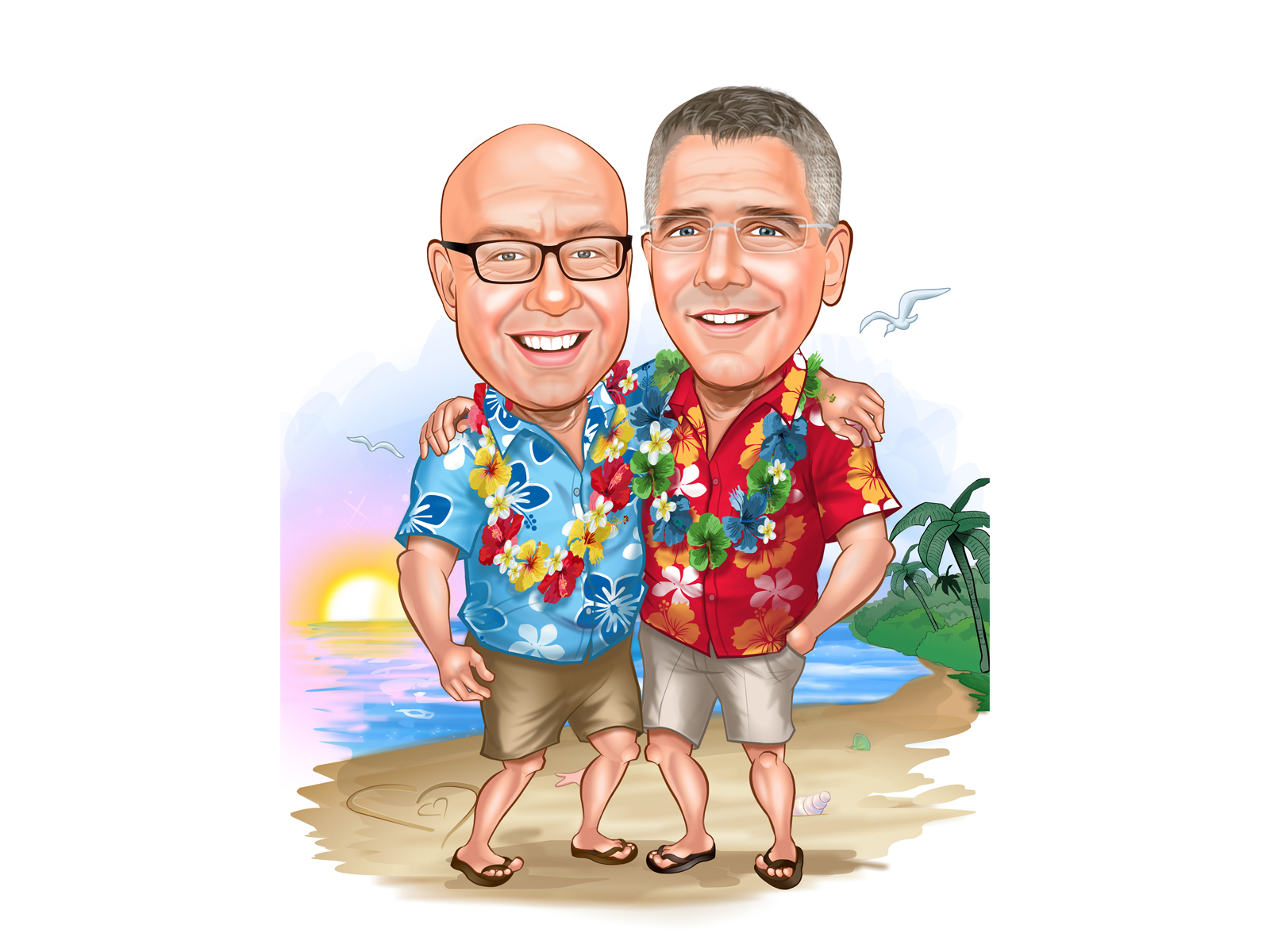 Dribbble - 803300-19919-Digital Caricatures - Vacation in Hawaii ...
