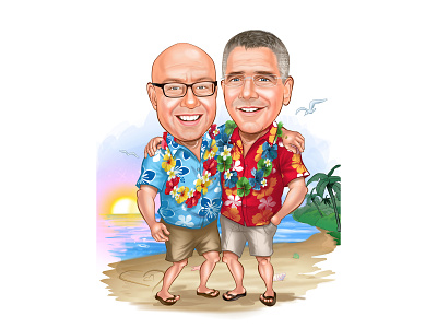 Digital Caricatures - Vacation in Hawaii Caricatures caricature cartoon design digital caricatures illustration
