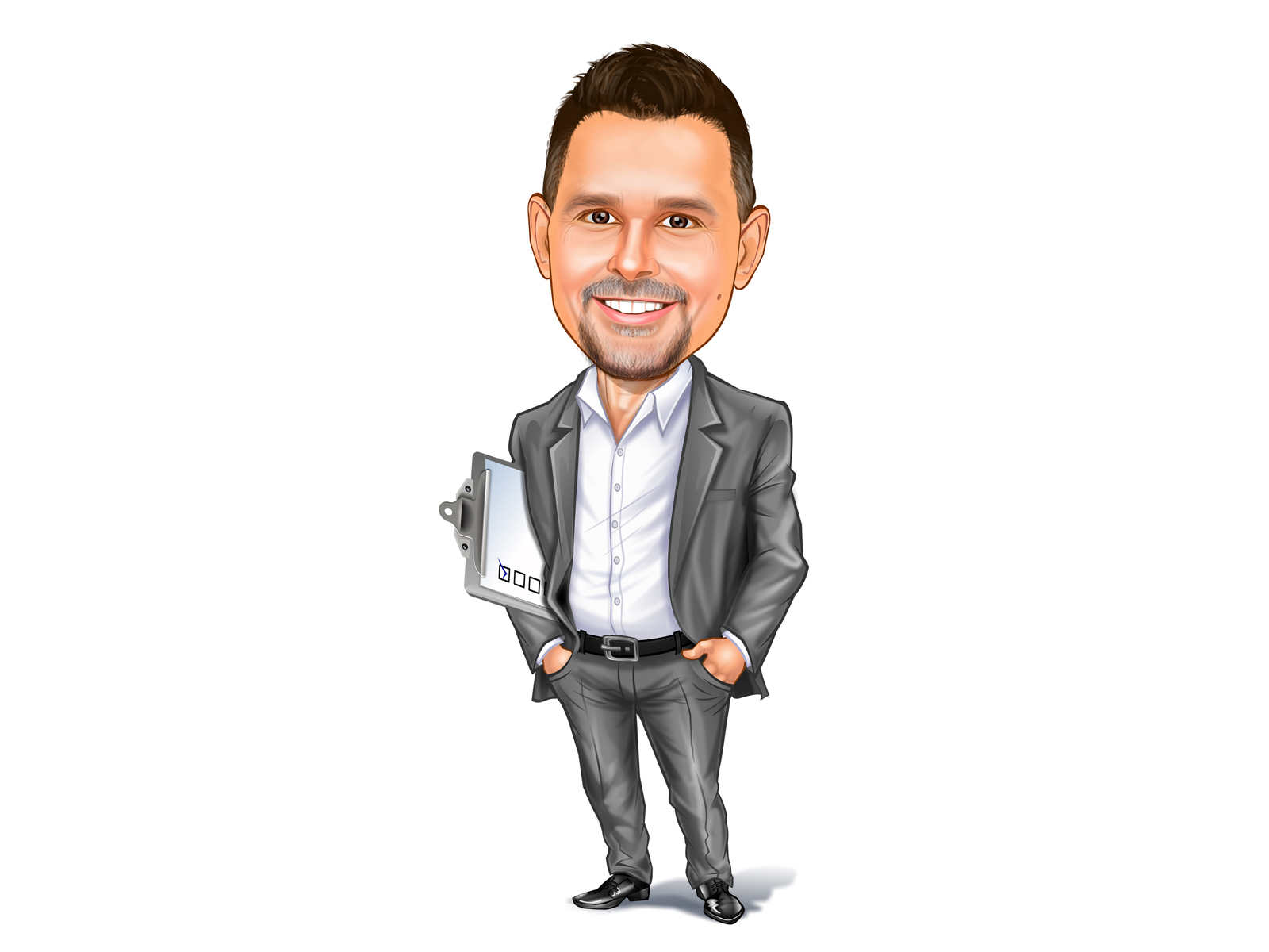 Digital Caricatures - Man Caricatures Bussiness Suit by Jenae on Dribbble