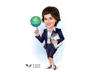 Digital Caricatures - Woman Caricatures Bussiness Suit caricature cartoon design digital caricatures illustration