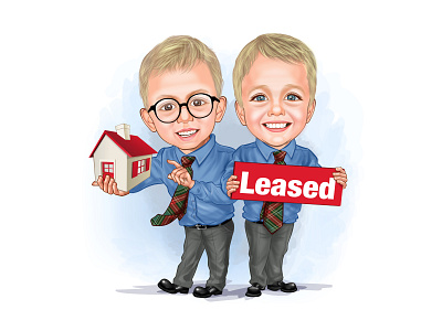 Digital Caricatures - Kids Boys Caricatures Real Estate Agents caricature cartoon design digital caricatures illustration